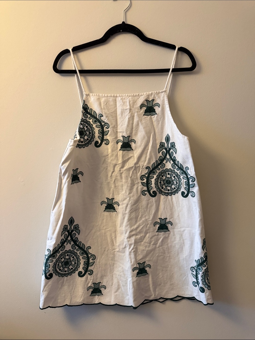 Zara Embroidered Spaghetti-Strap Dress